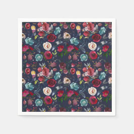 Marine Bourgondië Merlot bruiloft receptie diner Servet