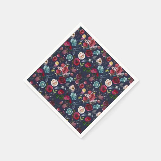 Marine Bourgondië Merlot bruiloft receptie diner Servet (Hoek)