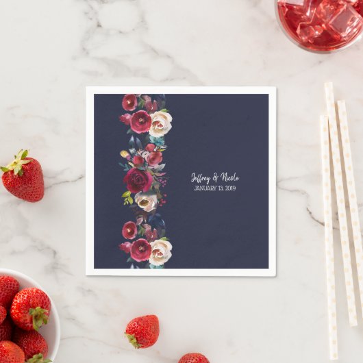 Marine Bourgondië Merlot bruiloft receptie diner Servet (Insitu)