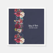 Marine Bourgondië Merlot bruiloft receptie diner Servet (Voorkant)