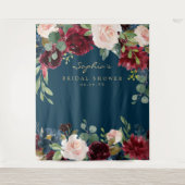 Marine Bourgondische Bruiloftsontbijt Decoratie Ac Wandkleed (Voorkant)