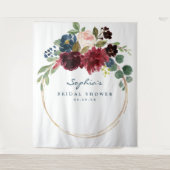 Marine Bourgondische Bruiloftsontbijt Decoratie Ac Wandkleed (Voorkant)