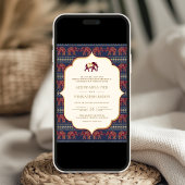 Marine Bourgondische olifant in één Indiase bruilo Kaart