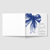 Marine Bow Coquette Script Sweet 16 Feestje Gastenboek (Volledig)