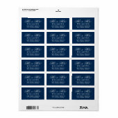 Marine bruidspaar script retouradres etiket (Full Sheet)