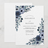 Marine Bruiloem met Bloemen Kaart (Voorkant / Achterkant)