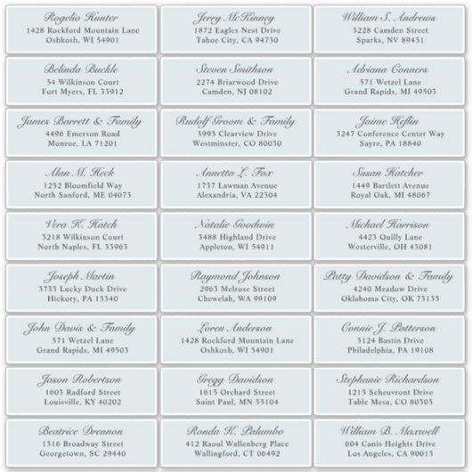  marine bruiloft gast adres sticker (Voorkant)