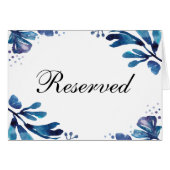 Marine bruiloft gereserveerd teken. Blauwe bladere (Voorkant Horizontaal)