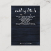 Marine bruinhout bloemige zonnebloemen rustieke tr informatiekaartje (Voorkant)