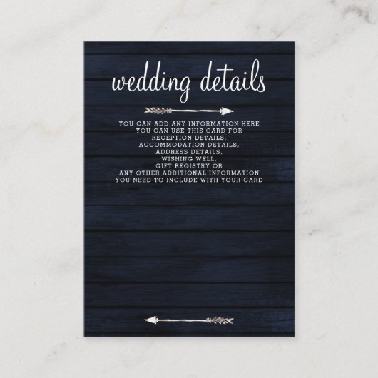 Marine bruinhout bloemige zonnebloemen rustieke tr informatiekaartje (Voorkant)