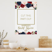 Marine Burgundy Bruidsfeest Fotokader Poster (Keuken)