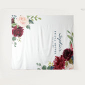 Marine Burgundy Bruiloft Decoratie Achtergrond Wandkleed (Voorkant (horizontaal))