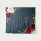 Marine Burgundy Bruiloft Feest Decoratie Achtergro Wandkleed (Voorkant (horizontaal))