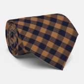 Marine Camel Buffalo Check Gingham Stropdas (Opgerold)