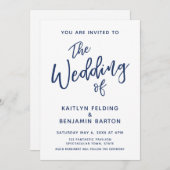 Marine Casual Modern Minimal Hand Typografie Bruil Kaart (Voorkant / Achterkant)