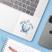 Marine Charm Stickers Zeeschildpad (Laptop met iPhone)