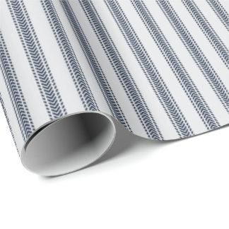 Marine chevrons tikkende strepen op lichtgrijs cadeaupapier