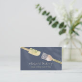 Marine Chic Pastry Lepel Spatel Chef Bakken Visitekaartje (Staand voorkant)