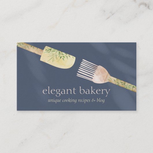 Marine Chic Pastry Lepel Spatel Chef Bakken Visitekaartje (Voorkant)