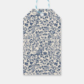 Marine Chinoiserie Bloemen Trouw Dankjewel Cadeaulabel (Achterkant)