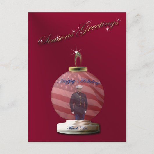 Marine Christmas Ornament Postcard Feestdagenkaart (Voorkant)