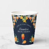 Marine Citrus Liefde Op Het Eerste Bruisende Bruid Papieren Bekers (Voorkant)