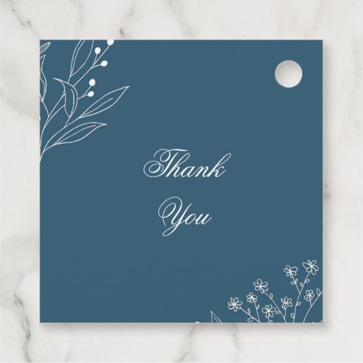Marine Corner Floral Boho Bruiloft Bedankjes Labels (Achterkant)
