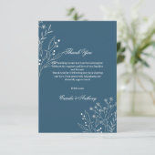 Marine Corner Floral Boho Bruiloft Bedankkaart (Staand voorkant)