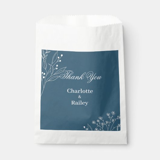Marine Corner Floral Boho Bruiloft Bedankzakje (Voorkant)