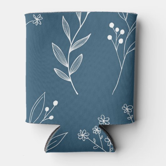 Marine Corner Floral Boho Bruiloft Blikjeskoeler (Voorkant)