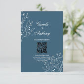 Marine Corner Floral Boho Bruiloft Informatiekaartje (Staand voorkant)