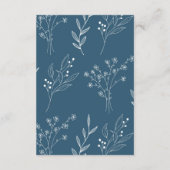 Marine Corner Floral Boho Bruiloft Informatiekaartje (Achterkant)