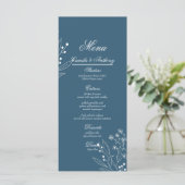Marine Corner Floral Boho Bruiloft Menu (Staand voorkant)
