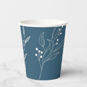 Marine Corner Floral Boho Bruiloft Papieren Bekers (Voorkant)