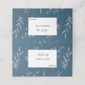 Marine Corner Floral Boho Bruiloft Plaatskaartje (Buitenkant ongevouwen)