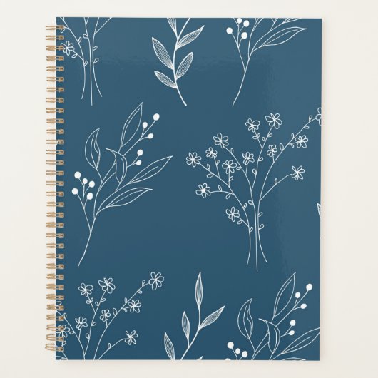 Marine Corner Floral Boho Bruiloft Planner (Voorkant)