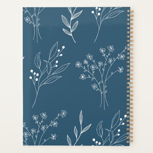 Marine Corner Floral Boho Bruiloft Planner (Achterkant)