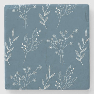 Marine Corner Floral Boho Bruiloft Stenen Onderzetter