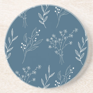 Marine Corner Floral Boho Bruiloft Zandsteen Onderzetter