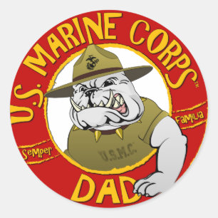 Marine Corp Dad Ronde Sticker