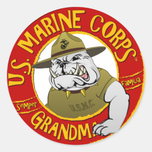 Marine Corp Oma Ronde Sticker