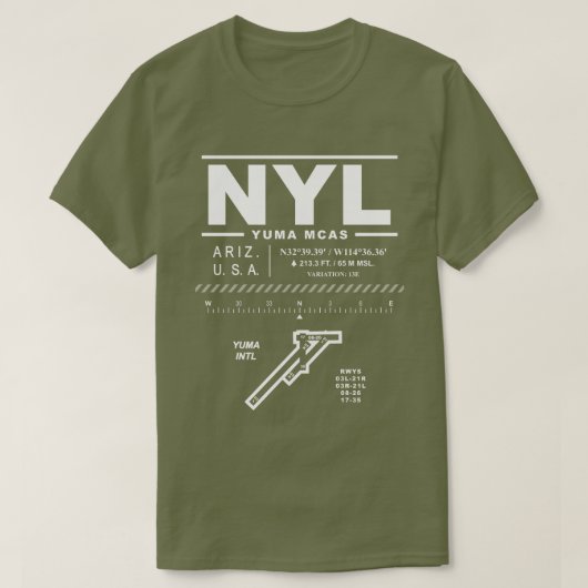 Marine Corps Air Station MCAS Yuma NYL T-shirt (Design voorkant)