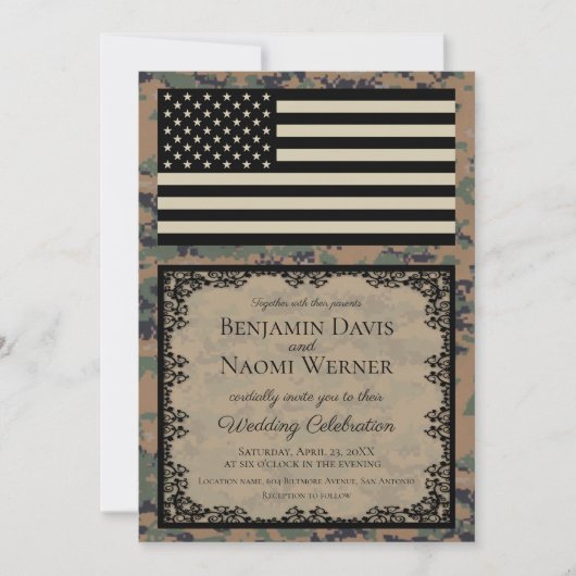 Marine Corps huwelijksuitnodiging Kaart (Voorkant)