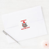 Marine corps kerstduivel Dog Style Ronde Sticker (Envelop)