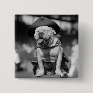 Marine Corps Mascot, jaren 20 Vierkante Button 5,1 Cm