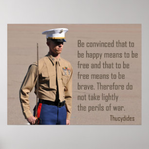 Marine Corps Officer en Perils of war quote Poste Poster