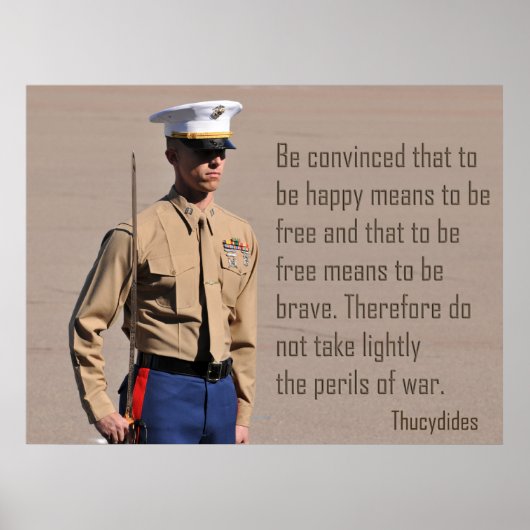 Marine Corps Officer en Perils of war quote Poste Poster (Voorkant)