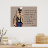Marine Corps Officer en Perils of war quote Poste Poster (Keuken)