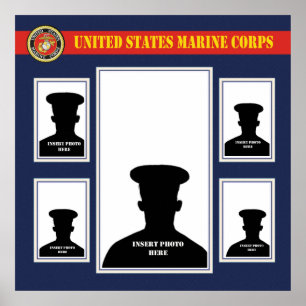 Marine Corps Photo Collage met USMC Seal Poster