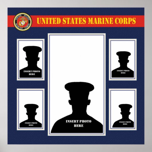 Marine Corps Photo Collage met USMC Seal Poster (Voorkant)
